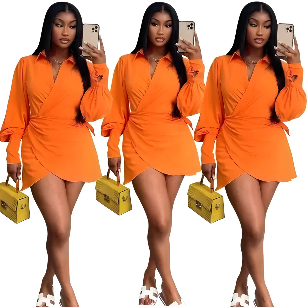 Tangerine Wrap Dress